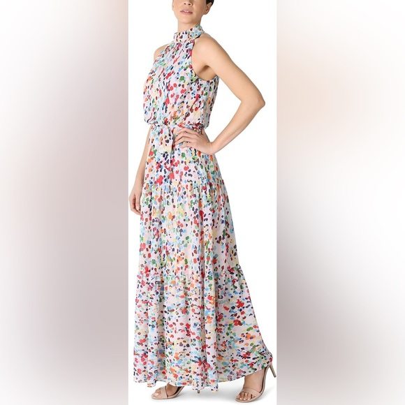 Julia Jordan Abstract Polka Dot Mocked Neck Halter Dress size 6 - Picture 1 of 8